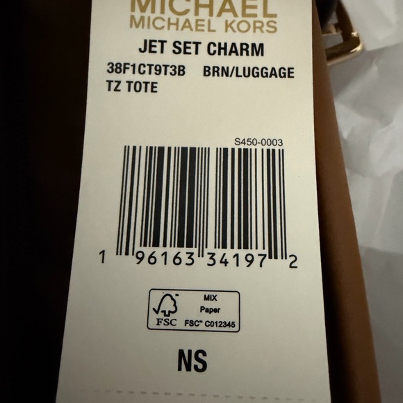 NWT Michael Kors Jet Set Medium Carryall Saffismo Brown Signature Tote Bag NWT - Picture 16 of 16